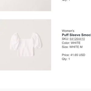 Puff sleeve smocked crop top